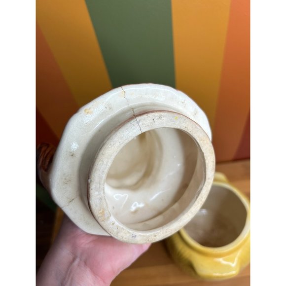 Vintage American Bisque ceramic puppy in a pot cookie jar ceramic1950s kitschy - Picture 6 of 10